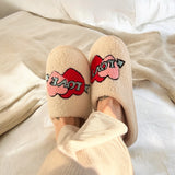 Nordic Peace Love Cupid Plush Slippers, view 5