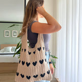 Nordic Peace Lover's Crochet Tote Bag, view 2
