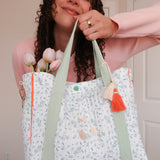 Nordic Peace Luna Floral Tote Bag, view 3