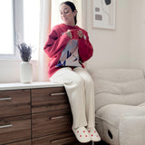 Nordic Peace Mini Hearts Plush Slippers, view 6