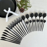 Nordic Peace Modern Black Flatware Set - 24 Piece, view 2