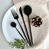 Nordic Peace Modern Black Flatware Set - 24 Piece, view 3