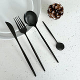 Nordic Peace Modern Black Flatware Set - 24 Piece, view 4
