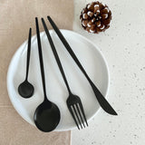 Nordic Peace Modern Black Flatware Set - 24 Piece, view 5