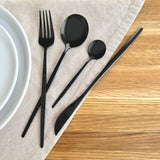Nordic Peace Modern Black Flatware Set - 24 Piece, view 6