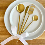 Nordic Peace Minimalist Golden Flatware Set - 24 Piece, view 2