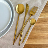 Nordic Peace Minimalist Golden Flatware Set - 24 Piece, view 6