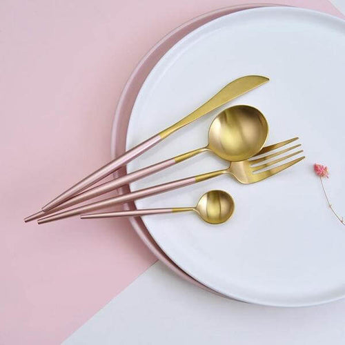 Nordic Peace Minimalist Rose Gold Flatware Set