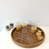 Nordic Peace Modern Glass Cups With Bamboo Lids & Straws 4pcs Set, view 2