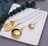 Nordic Peace Modern Golden Flatware Sets - 24 Piece, view 4
