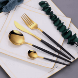 Nordic Peace Modern Golden Flatware Sets - 24 Piece, view 5