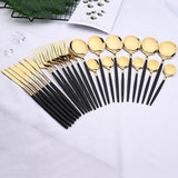 Nordic Peace Modern Golden Flatware Sets - 24 Piece, view 6