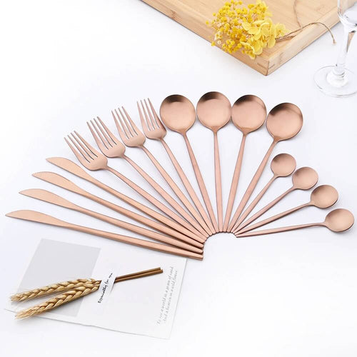Nordic Peace Modern Rose Flatware Set - 24 Piece