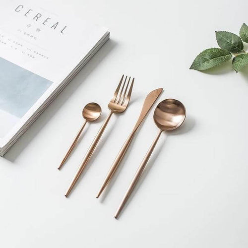 Nordic Peace Modern Rosé Flatware Set - 24 Piece