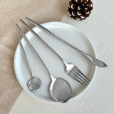 Nordic Peace Modern Silver Flatware Set - 24 Piece, view 3