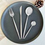 Nordic Peace Modern Silver Flatware Set - 24 Piece, view 4
