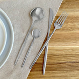 Nordic Peace Modern Silver Flatware Set - 24 Piece, view 5