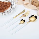 Nordic Peace Modern White Gold Flatware Set - 24 Piece, view 3