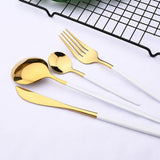 Nordic Peace Modern White Gold Flatware Set - 24 Piece, view 6