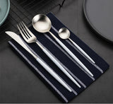 Nordic Peace Modern White Silver Flatware Set - 24 Piece, view 5