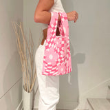 Nordic Peace Nao Checkered Flower Tote Bag, view 5