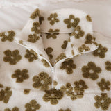 Nordic Peace Olive Floral Fleece Sweater, view 6