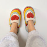 Nordic Peace Plush Rainbow Heart Slippers, view 3