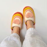 Nordic Peace Plush Rainbow Heart Slippers, view 4