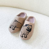 Nordic Peace Frenchie Pug Plush Slippers, view 3