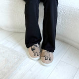 Nordic Peace Frenchie Pug Plush Slippers, view 5