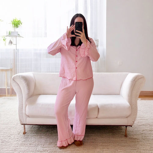 Nordic Peace Rosy Ruffle Pajama Set