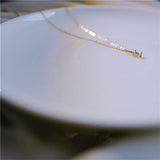 Nordic Peace Gold Minimalistic Necklace with Diamond, view 2