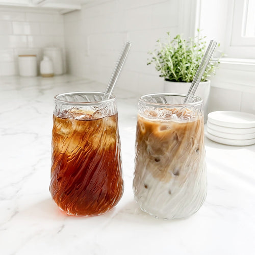 Nordic Peace Swirl Glass With Straw (2PCS Set)