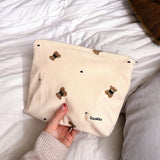 Nordic Peace Teddy Bear Corduroy Makeup Bags, view 5