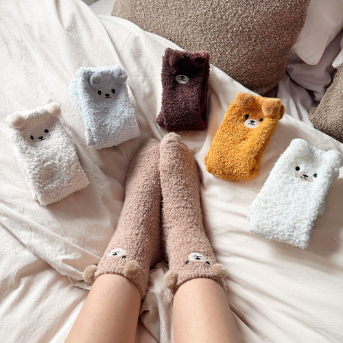Nordic Peace Teddy Bear Fuzzy Socks Pack