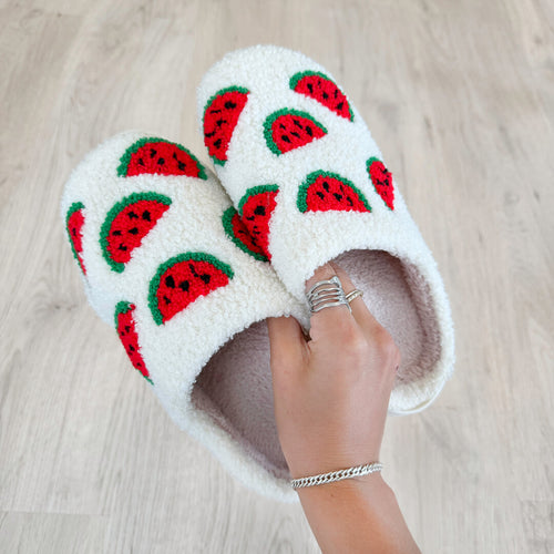 Nordic Peace Watermelon Plush Slippers