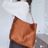 Nordic Peace Zoe Suede Shoulder Tote Bag, view 3