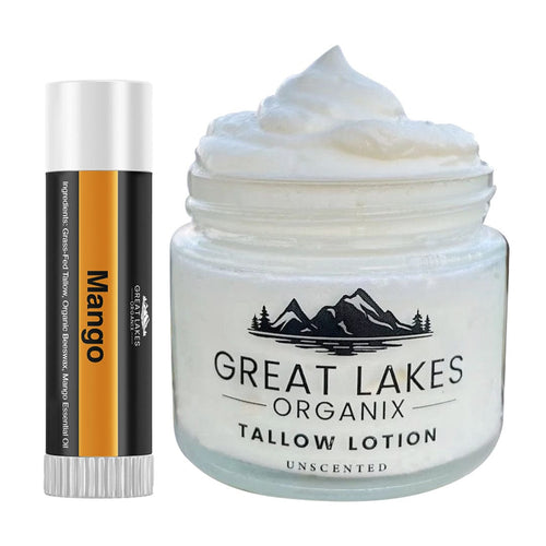 NuVision Health Center Great Lakes Organix Tallow Lotion & Lip Balm Bundle - 4 oz.
