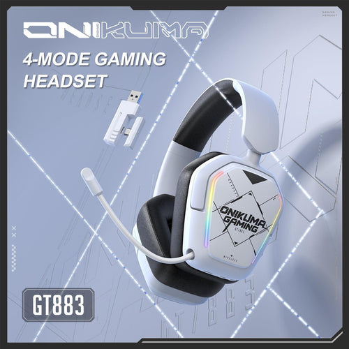 Onikuma Gaming ‌ONIKUMA GT883 Wireless Gaming Headset with 4-Mode Connectivity, 50mm Stereo Surround Sound, Retractable Mic, and 60H Battery Life