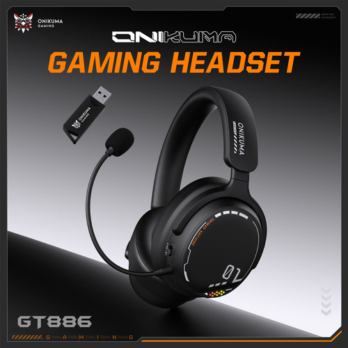Onikuma Gaming ‌ONIKUMA GT886 3-Mode Wireless Gaming Headset with 1000mAh Battery, 360° Rotatable Mic, and RGB Lighting