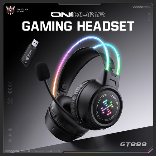 Onikuma Gaming ‌ONIKUMA GT889 3-Mode Wireless Gaming Headset with RGB Lighting, 1000mAh Battery, and 60H Playback Duration