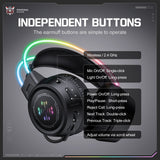 Onikuma Gaming ONIKUMA GT889 3-Mode Wireless Gaming Headset with RGB Lighting, 1000mAh Battery, and 60H Playback Duration, view 4