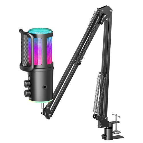 Onikuma Gaming ONIKUMA M530 RGB Condenser USB Microphone with Multifunctional Knob & Monitoring