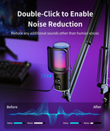 Onikuma Gaming ‌ONIKUMA M530 RGB Condenser USB Microphone with Multifunctional Knob & Monitoring, view 2