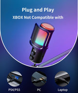 Onikuma Gaming ‌ONIKUMA M530 RGB Condenser USB Microphone with Multifunctional Knob & Monitoring, view 4