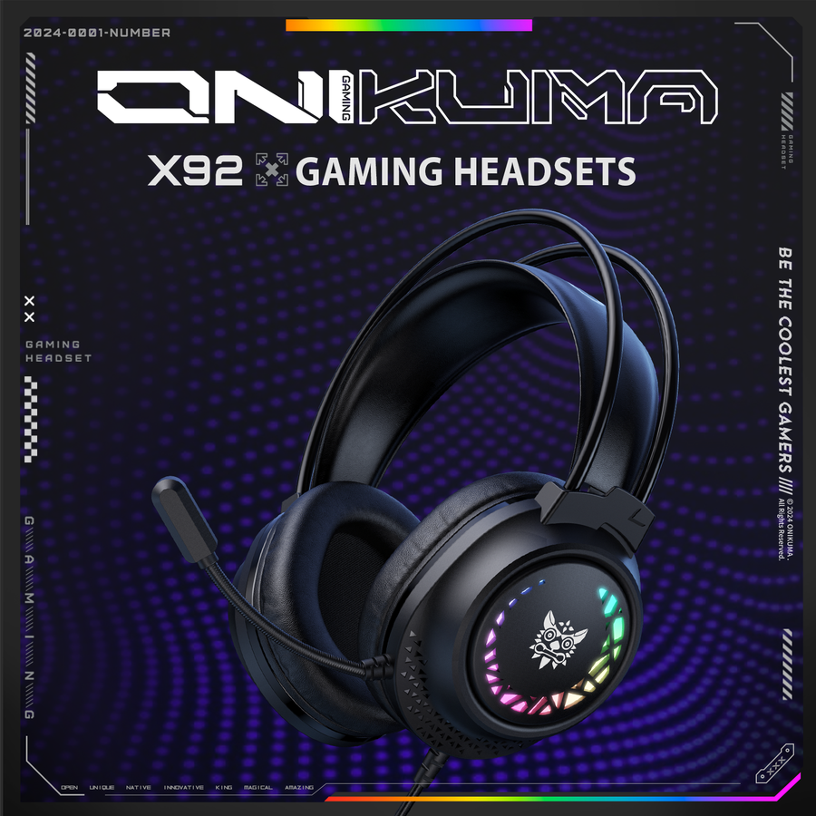 Onikuma Gaming ONIKUMA X92 Gaming Headsets – RGB Lighting, 3D Surround Sound & Competitive Performance
