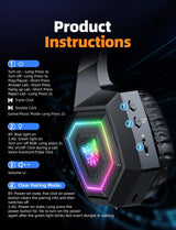 Onikuma Gaming ONIKUMA GT806 Wireless Gaming Headset Headworn Bluetooth 2.4g Wireless Wired Three Mode Lightweight E-Sports Gamer Headphone, view 5