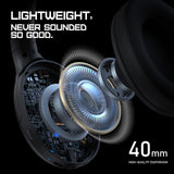Onikuma Gaming ONIKUMA B3 Wireless Bluetooth Headphones with ANC Microphone, Rainbow RGB Lights Effect Lightweight Foldable Over-Ear Headphones with Music & Game Mode, 45H Plays for Travel Home Office, Hands-Free Clear Calls, view 3