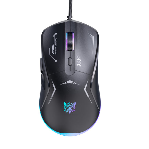 Onikuma Gaming Onikuma CW917 Wired Gaming Mouse, PC Computer Mice USB Mouse with RGB Modes, 4 Adjustable DPI Up to 3600, 6 Buttons Ergonomic Optical Mouse for Windows PC Mac Laptop Gamer
