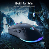 Onikuma Gaming Onikuma CW917 Wired Gaming Mouse, PC Computer Mice USB Mouse with RGB Modes, 4 Adjustable DPI Up to 3600, 6 Buttons Ergonomic Optical Mouse for Windows PC Mac Laptop Gamer, view 2